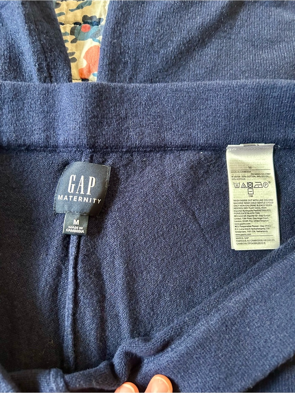 Gap maternity Navy Blue matching set V‑Neck Sweater & Pants CashSoft Sz M - Picture 6 of 12
